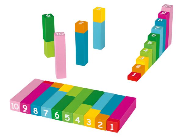 Fa szivárványos színű játék Montessori logikai fejlesztő játék, nagy számokkal FA-JÁTÉKOK Parkside barkácsgép és szerszám webáruház