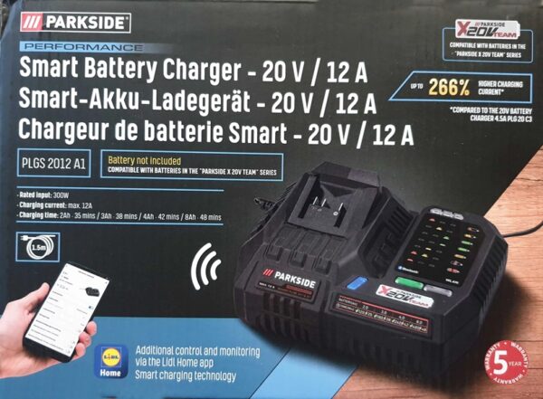 ParkSide Performance 20V, 300W Bluetooth Smart akkutöltő, akkumulátor extra gyors töltő - Image 2